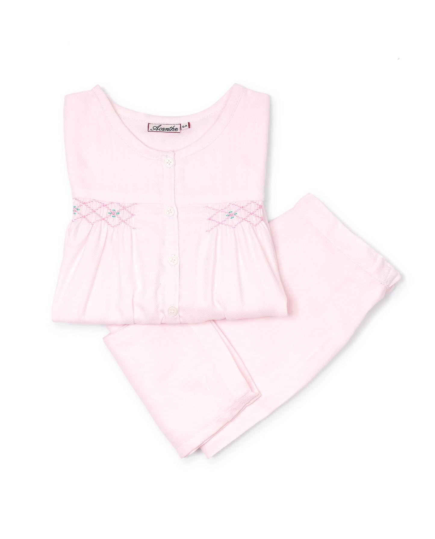 pyjama ml smocké Chevron rose
