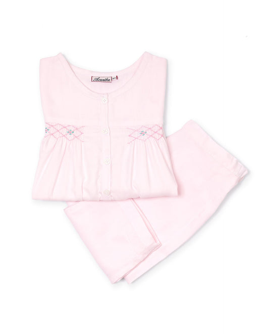 pyjama ml smocké Chevron rose