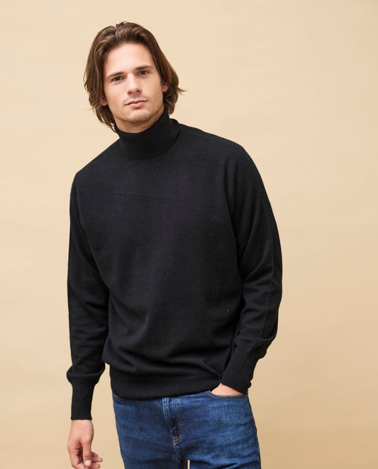 pull col roulé 100 cachemire Noir