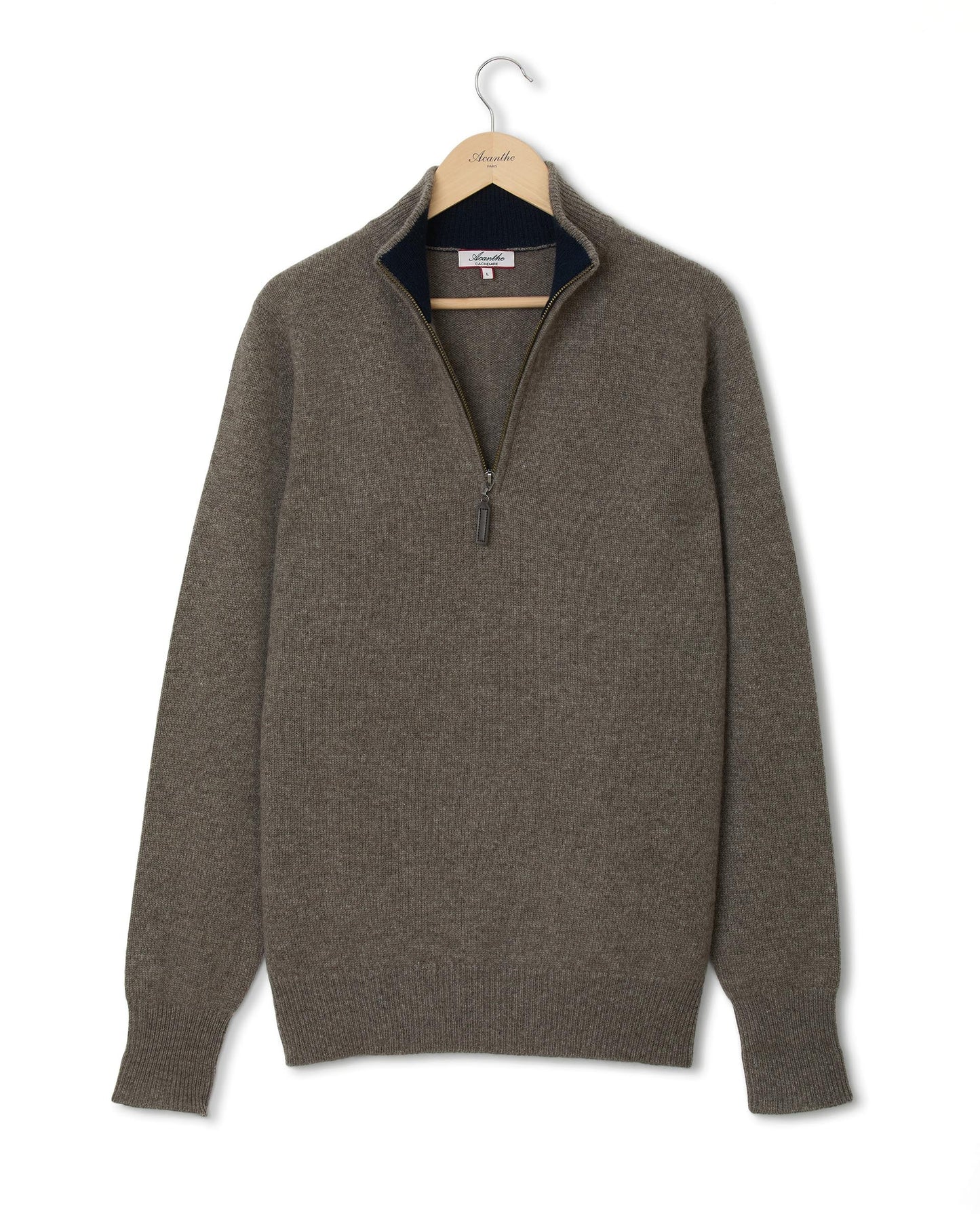 pull zip camionneur JG7 100 cachemire Taupe