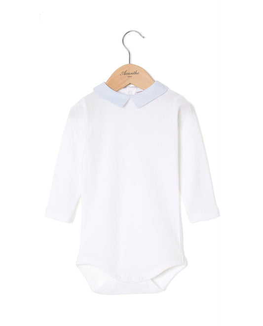 body col carré ml blanc/vichy ciel