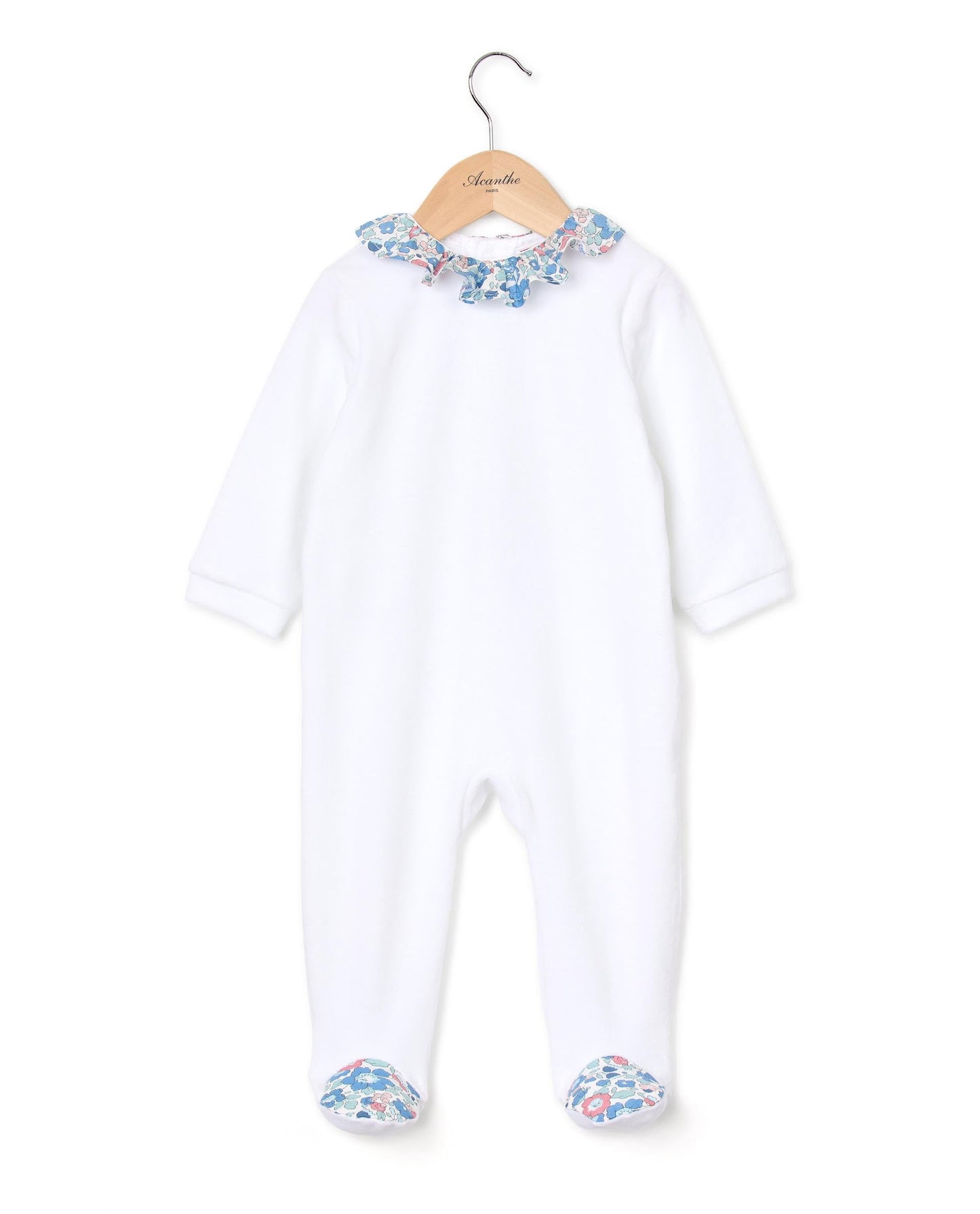 dors bien velours col volanté Liberty blanc/Liberty Betsy