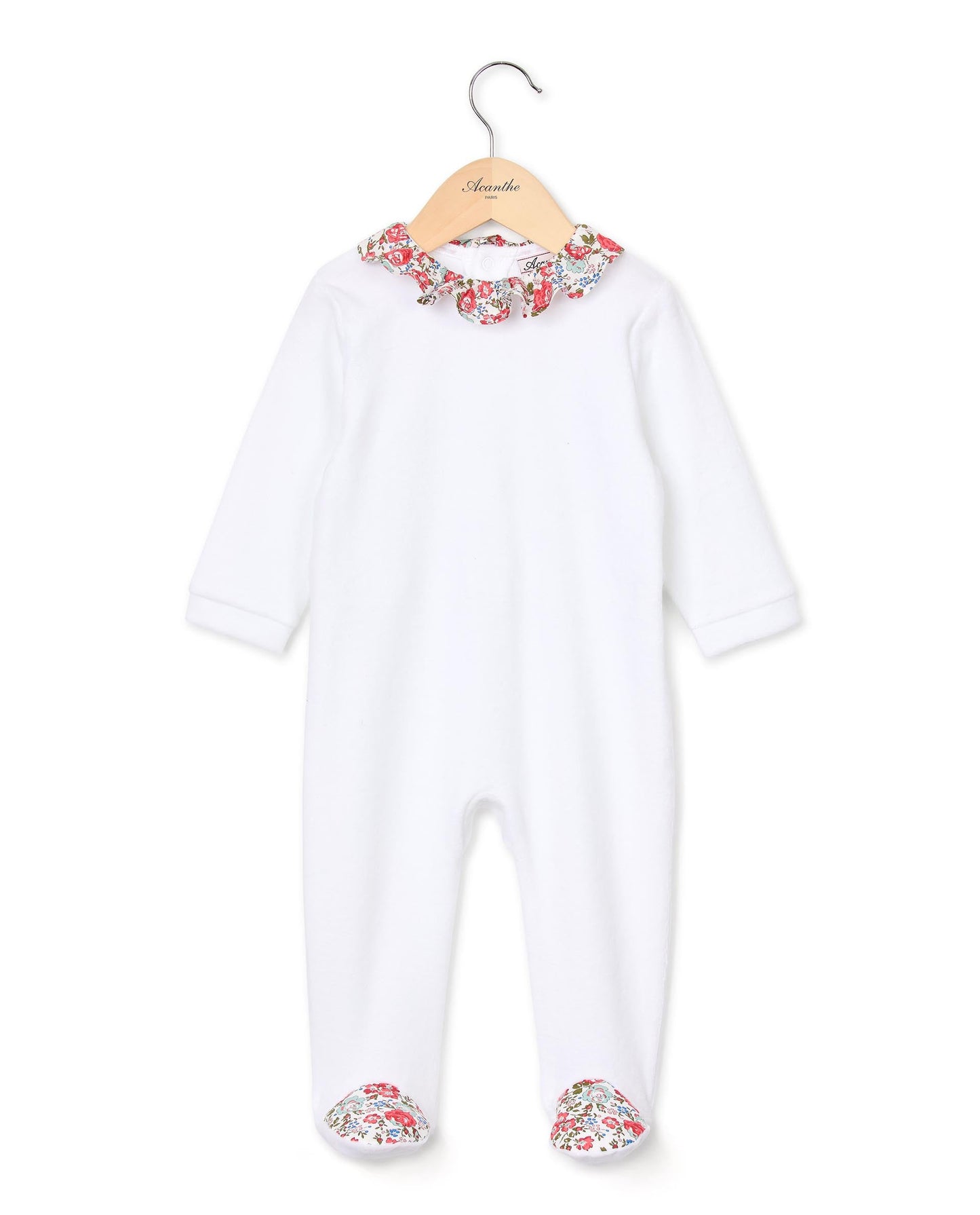 dors bien velours col volanté Liberty blanc/Liberty Felicite