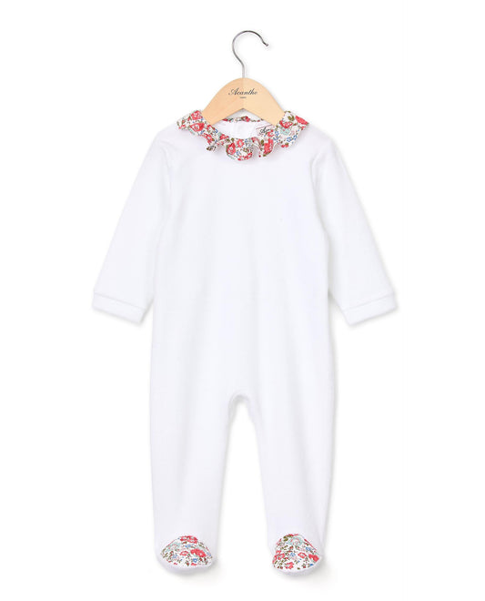 dors bien velours col volanté Liberty blanc/Liberty Felicite