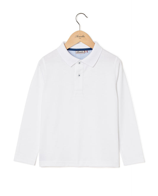 polo jersey ml Blanc