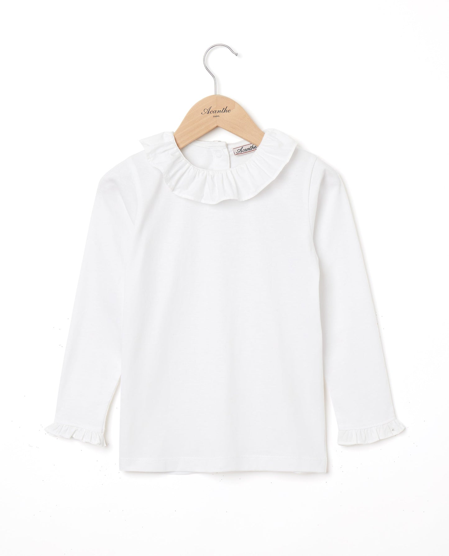 tee shirt volanté blanc ml blanc/blanc