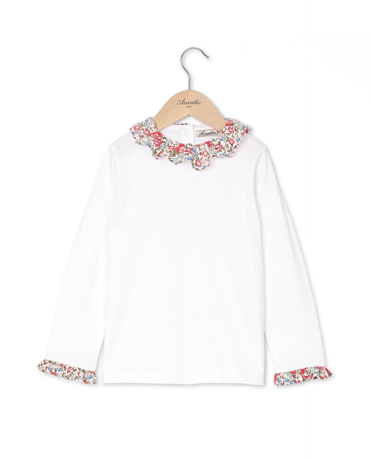 tee shirt volanté Liberty ml blanc/Liberty Felicite