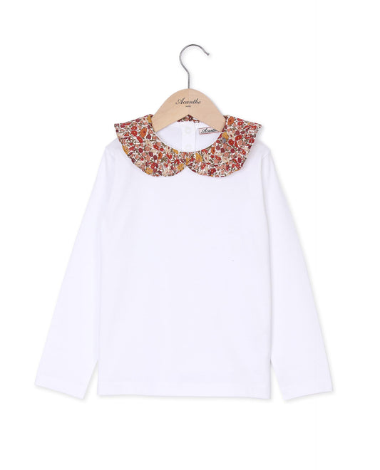 tee shirt col rond Liberty ml blanc/Liberty Poppy Forest