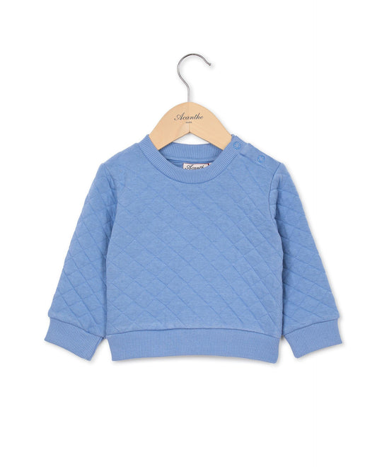 sweat col rond molletonné Bleu