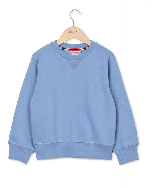 sweat col rond Bleu