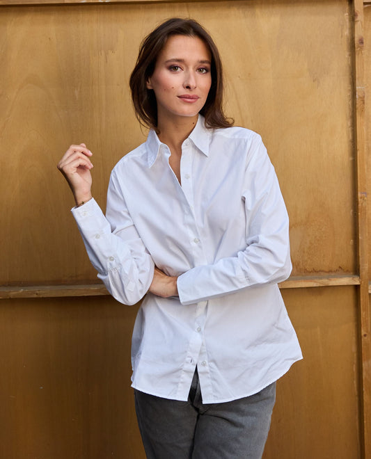 chemisier long poignet Blanc