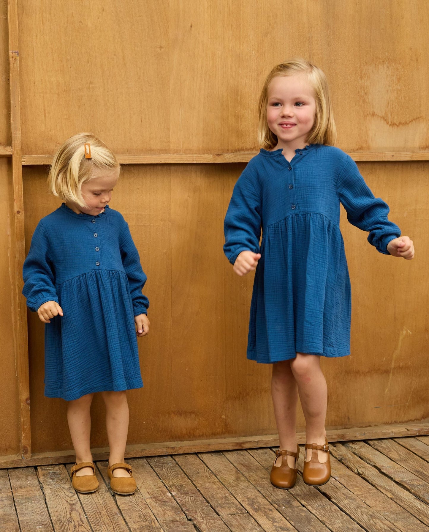 robe gaze de coton Bleu