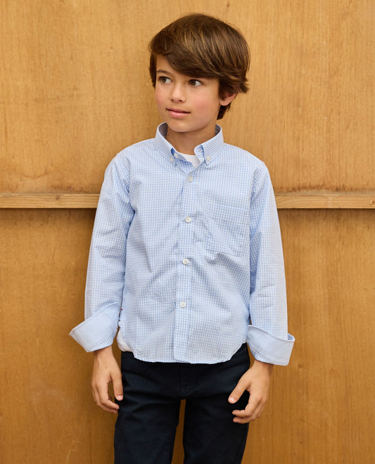 chemise ml Vichy ciel