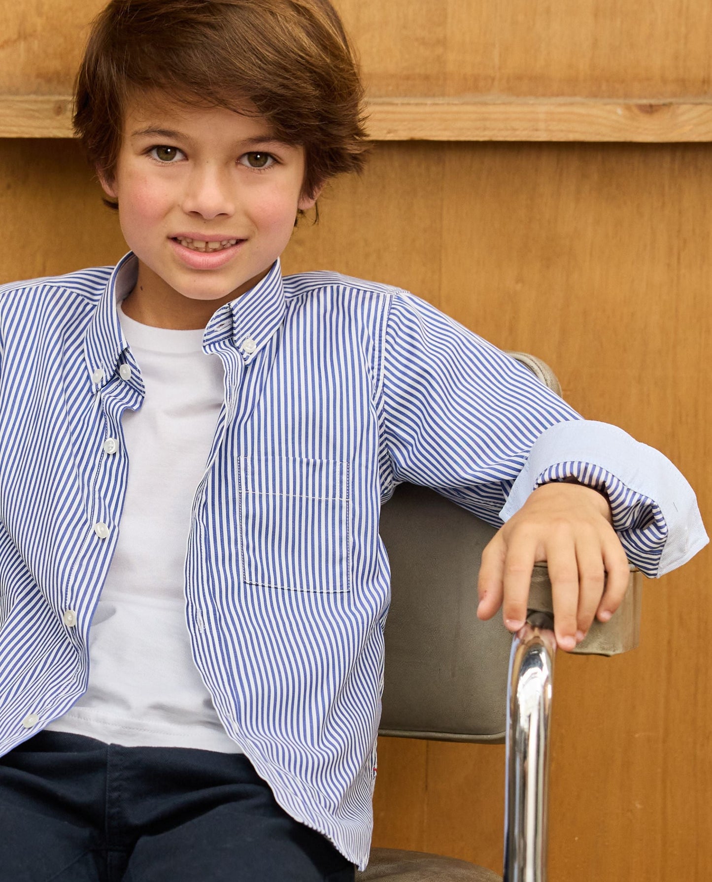 chemise ml rayure bleue