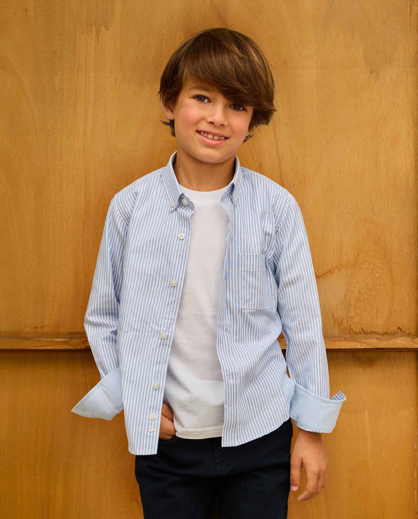 chemise ml rayure oxford ciel