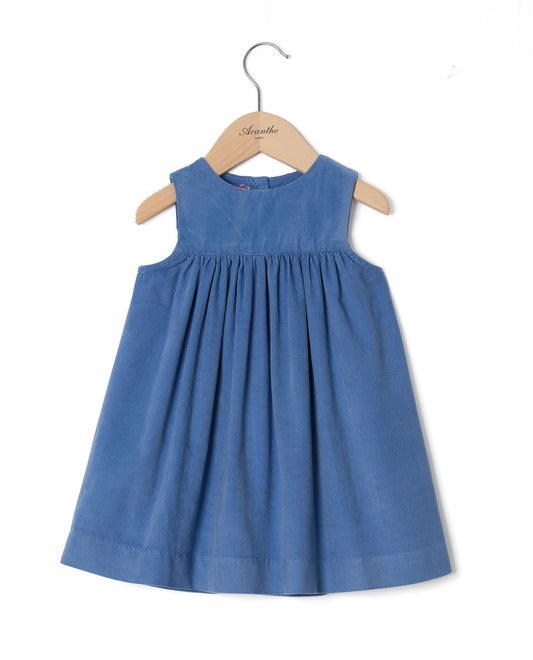 robe chasuble velours Bleu