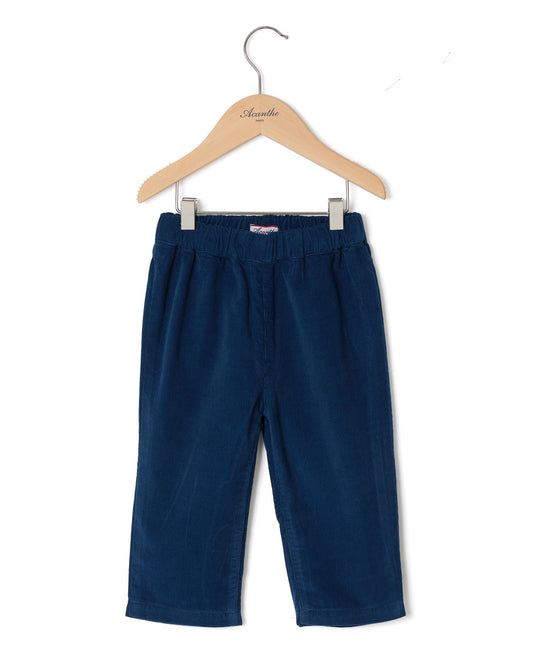 pantalon velours Bleu fonce