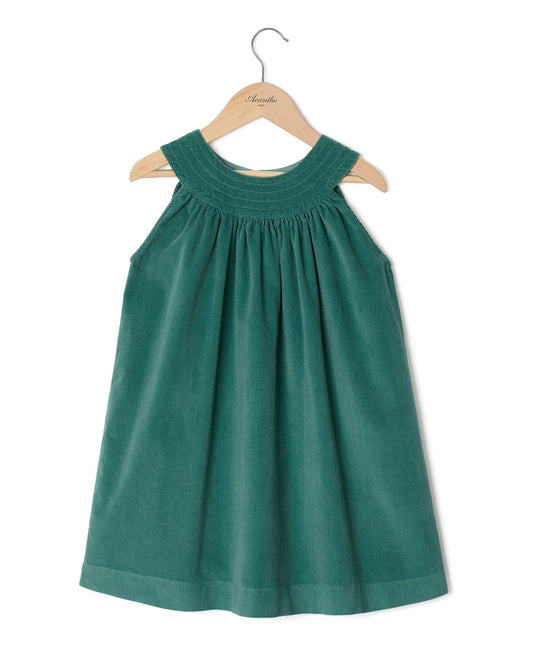 robe trapèze velours Vert