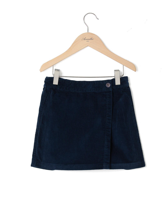 jupe short velours Marine