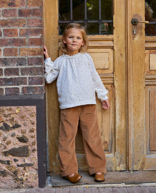 pantalon large velours camel