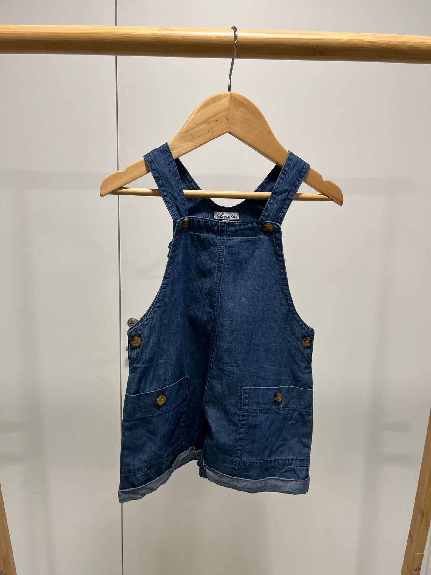 Salopette courte denim garçon