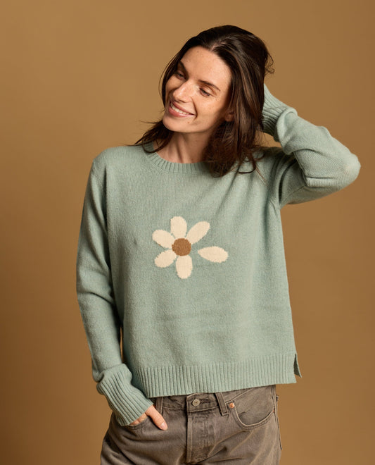 pull col rond marguerite