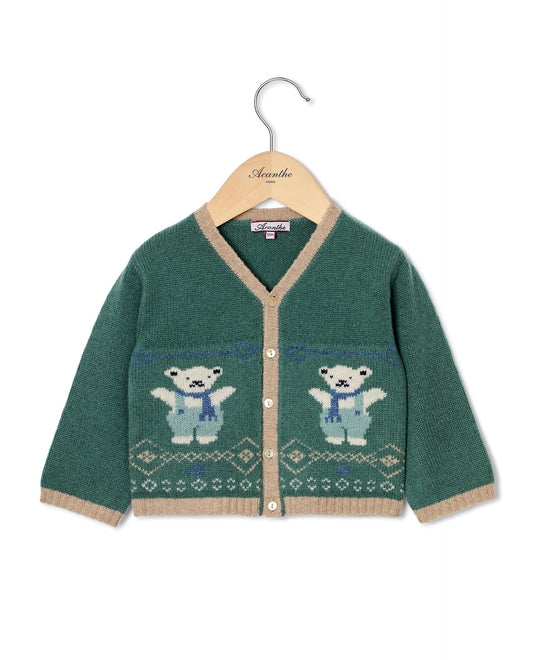cardigan col V jacquard