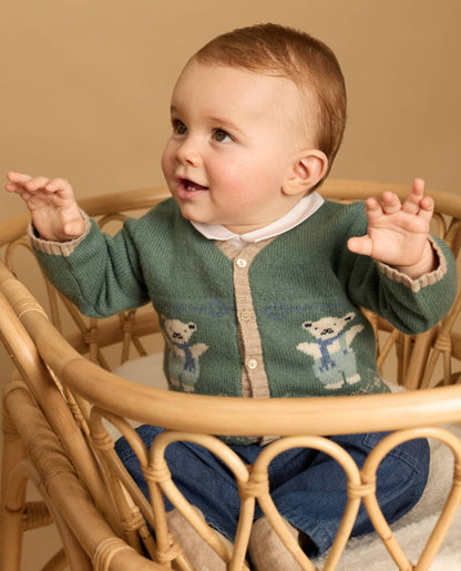 cardigan col V jacquard