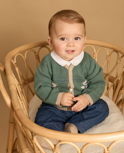 cardigan col V jacquard