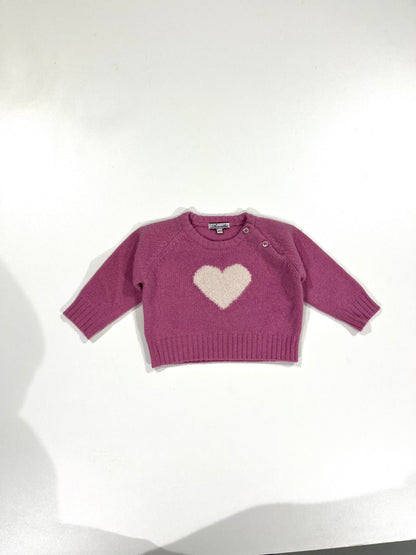 Pull rose coeur