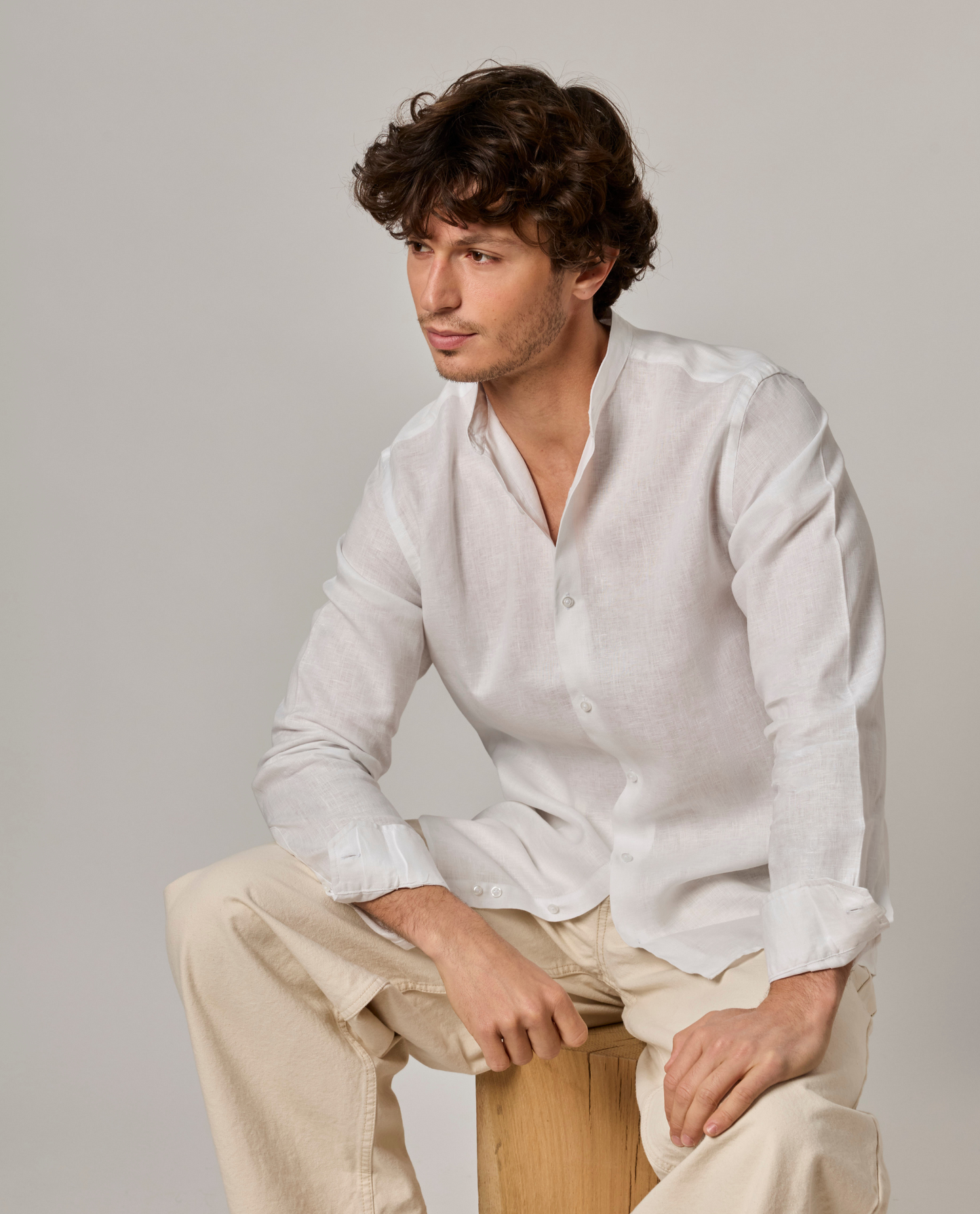 chemise col mao lin H