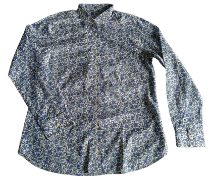 Chemisier femme en tissu Liberty fleur bleue
