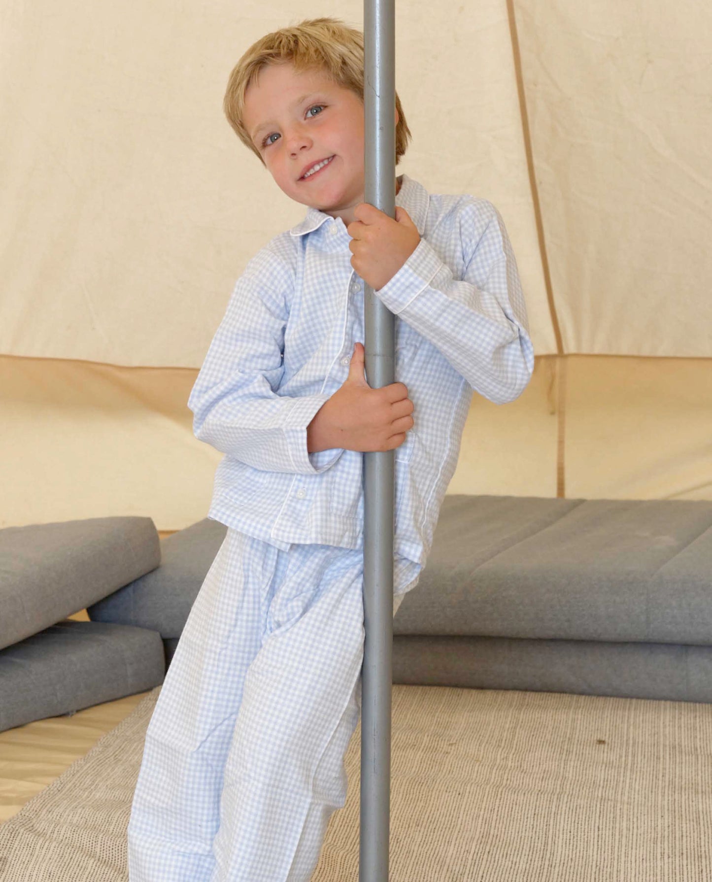 pyjama long Vichy ciel