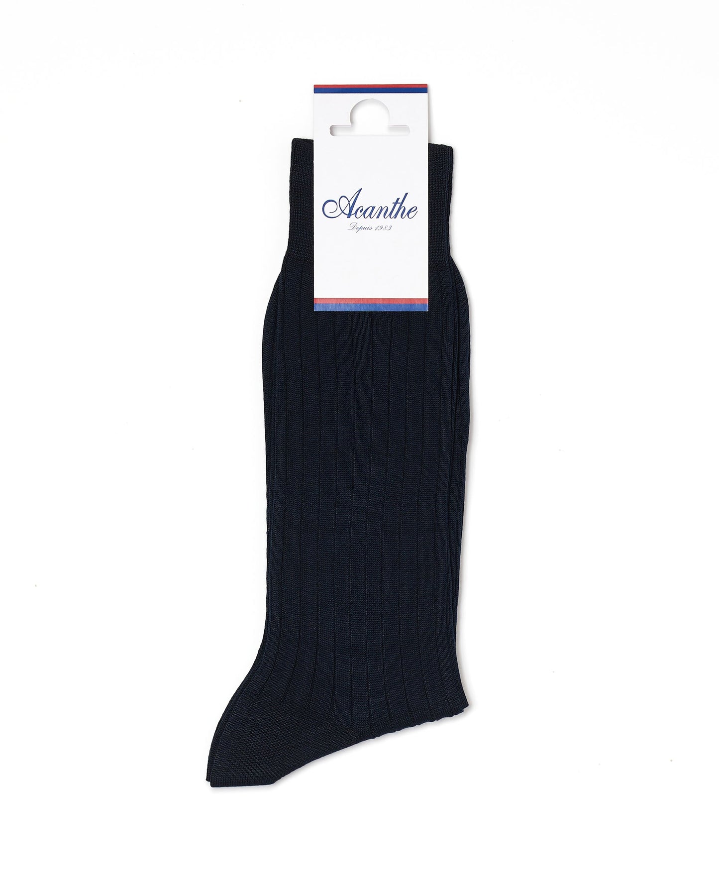 chaussettes merinos cotes plates courte Marine