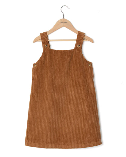 robe bretelles velours camel