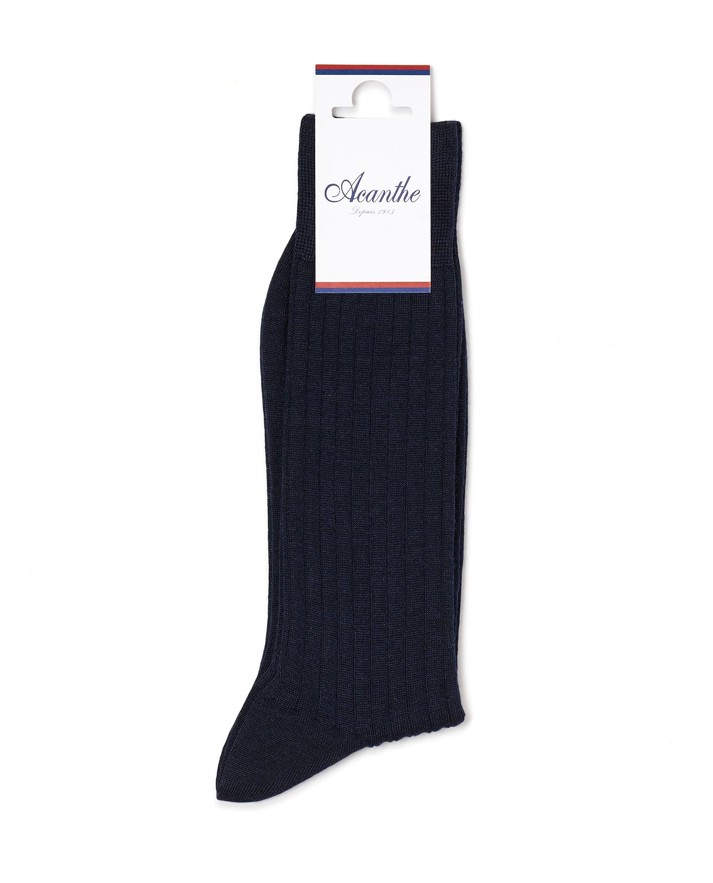 chaussettes fil d'ecosse courtes cotes plates Marine