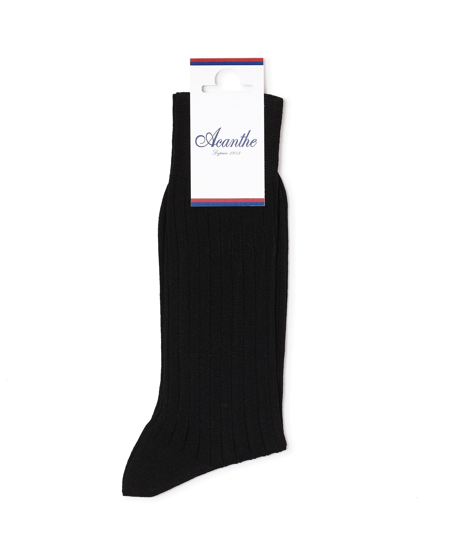 chaussettes fil d'ecosse courtes cotes plates Noir