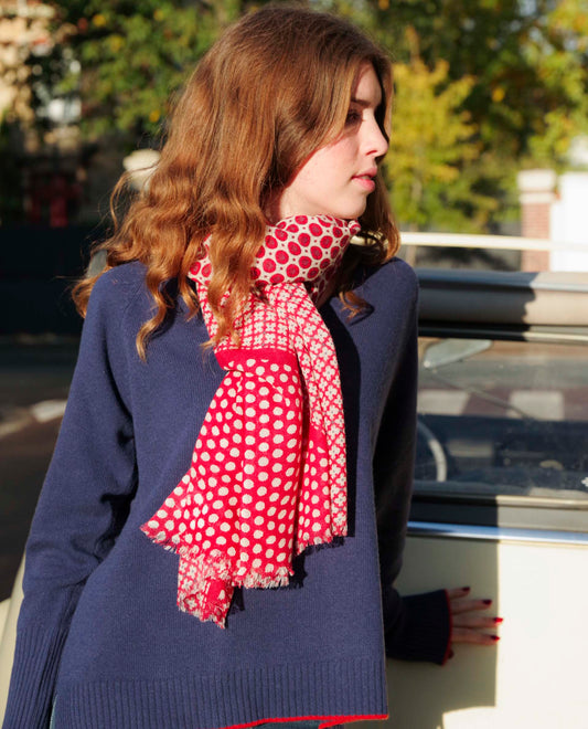 Echarpe imprimé géométrique Marine