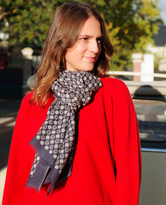 Echarpe imprimé géométrique Rouge