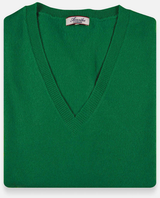 pull V loose 100 cachemire Vert