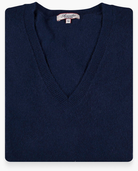 pull V loose 100 cachemire Marine