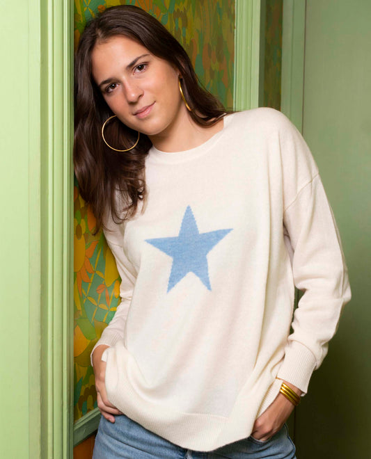 Pull étoile 100 cachemire Ecru