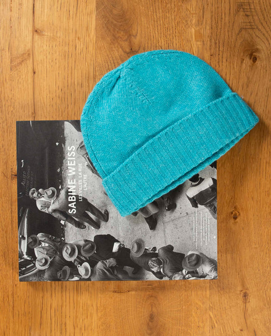 Bonnet 100 cachemire Turquoise