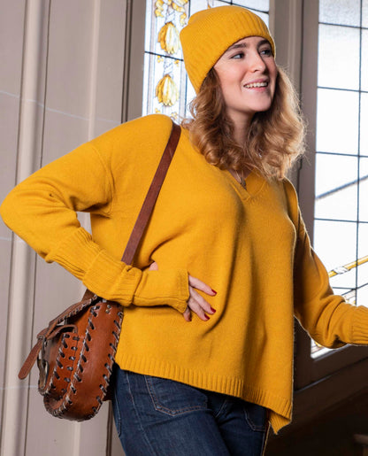 Mitaines 100 cachemire Jaune