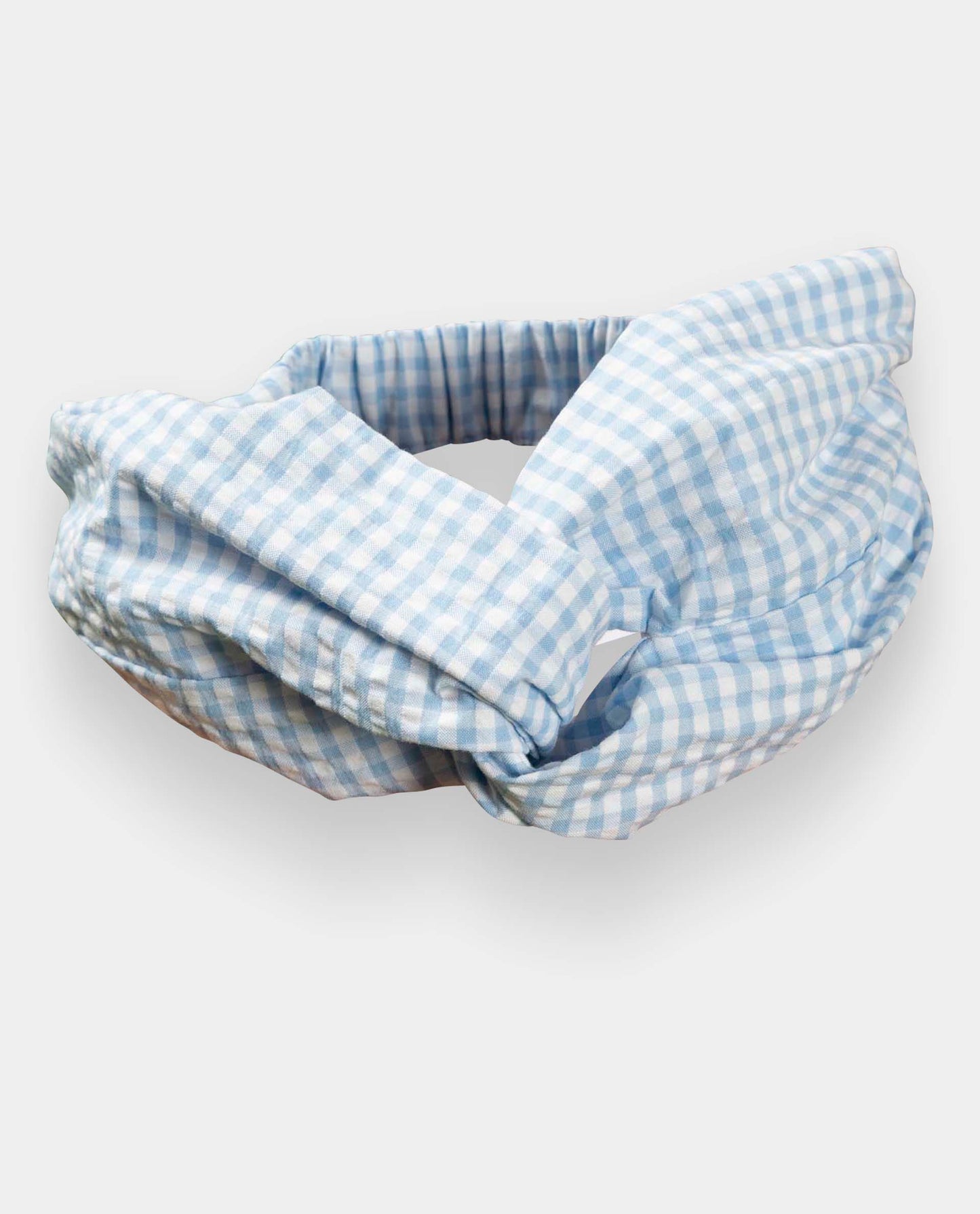 bandeau seersucker vichy ciel