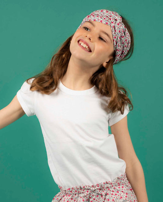 bandeau imprimé fleur fushia