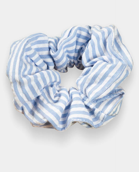 chouchou seersucker rayure ciel