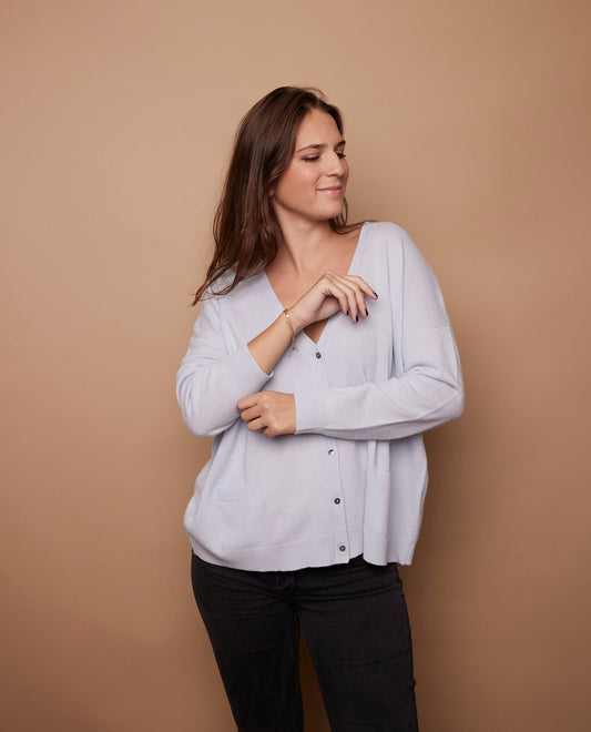 cardigan loose 100 cachemire Ciel