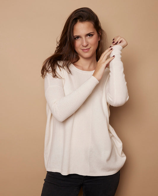 Pull poncho 100 cachemire Ecru