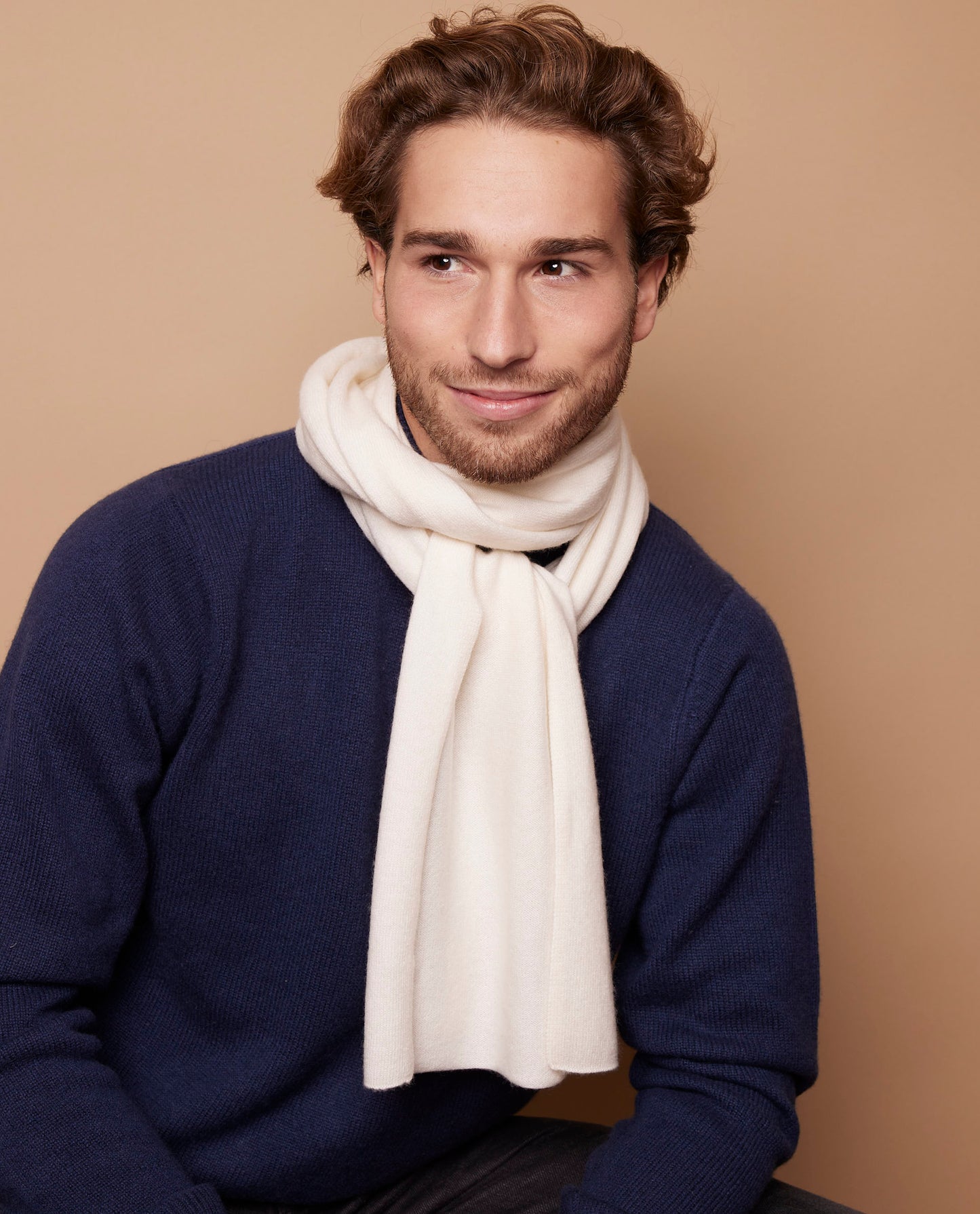 Echarpe 100 cachemire Ecru